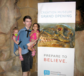 It was only a couple weeks after they opened. They took turns being happy and sad inside the museum.